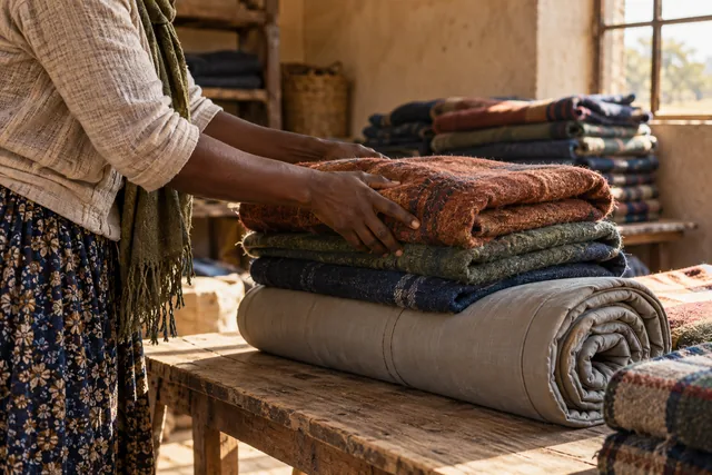 Hands arranging blankets and bedding for practical care