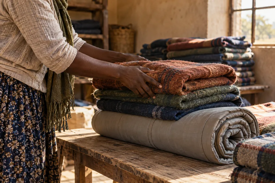 Blankets and bedding being prepared with care